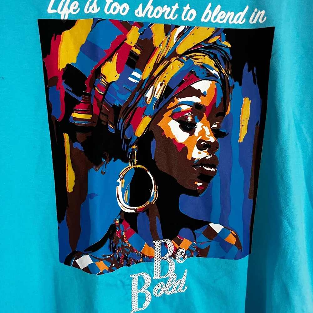 Love Nation Vibrant Graphic Tee - Turquoise